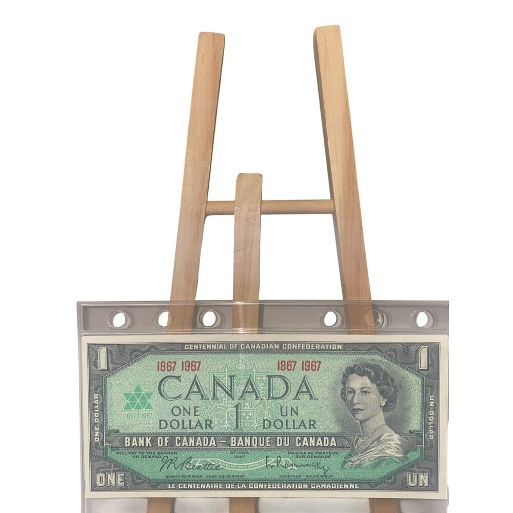 1967 Canadian One Dollar Banknote Centennial Of Confederation Queen Elizabeth II